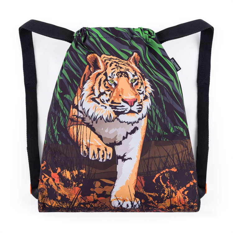Obrazek Bagmaster BETA 24 B worek szkolny na kapcie / worek gimnastyczny - zieleń tygrysia 1,5 l