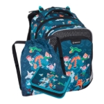 Obrazek Bagmaster LUMI 24 E mały zestaw szkolny dla pierwszoklasistów - cube world niebieski 23 l