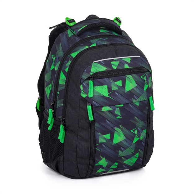 Obrazek Plecak szkolny Bagmaster PORTO 24 A - czarno-zielony zielony 29 l