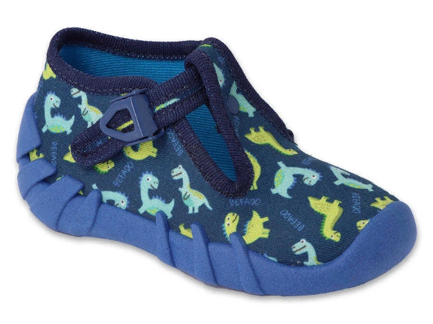 Obrazek BEFADO 110N493 chłopięce niebieskie kapcie DINO