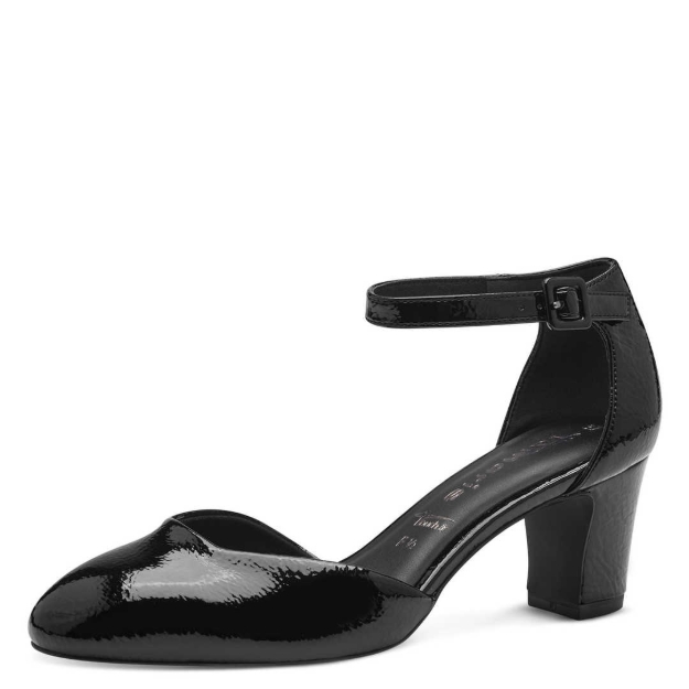 Obrazek Tamaris 1-24432-41-018 Damskie sandały na obcasie czarne