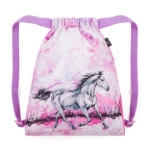 Obrazek Bagmaster DOPI 24 A worek szkolny na kapcie / worek gimnastyczny - różowy koń 1,5 l