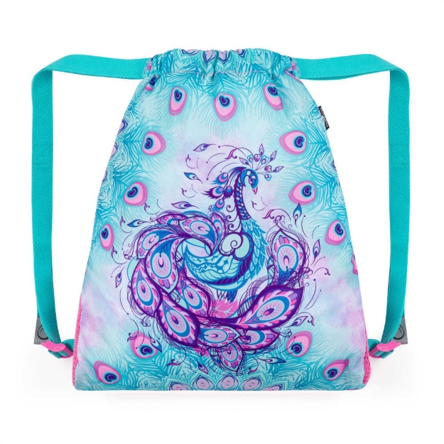 Obrazek Bagmaster Bag VEGA 24 B worek szkolny na kapcie / worek gimnastyczny - pawi błękit 1,5 l