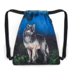 Obrazek Torba szkolna Bagmaster LUMI 24 F na kapcie / worek gimnastyczny - wilcza czerń 1,5 l