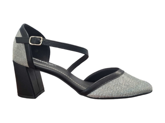 Obrazek Piccadilly 745205-10 Damskie sandały na obcasie srebrne