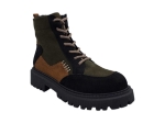 Obrazek Wild 191469 Damskie skórzane buty za kostkę czarny / khaki