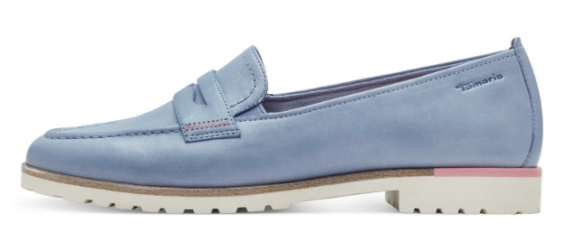 Obrazek Tamaris 1-24228-44-880 Niebieskie mokasyny damskie