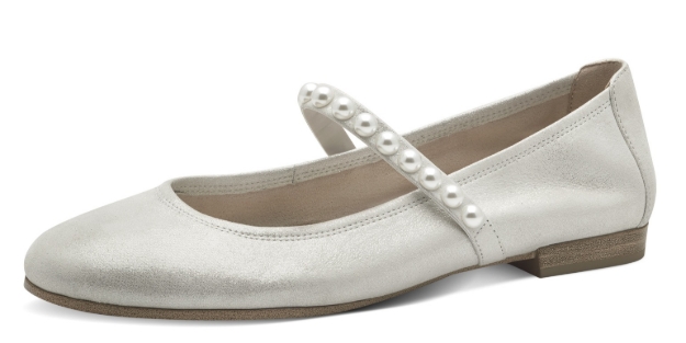 Obrazek Tamaris 1-22140-44-941 Baleriny damskie srebrne