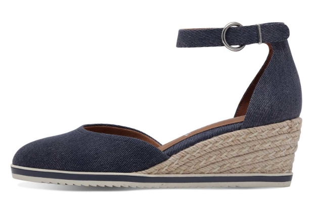 Obrazek Tamaris 1-22319-44-800 Damskie sandały na koturnie niebieski