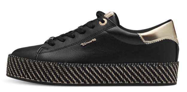 Obrazek Tamaris 1-23713-42-048 Trampki damskie czarny / złoty