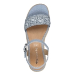 Obrazek Tamaris 1-28059-44-880 Damskie sandały na koturnie niebieski