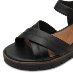 Obrazek Tamaris 1-28202-42-003 Damskie sandały na koturnie czarne