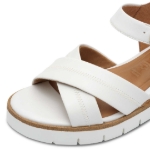 Obrazek Tamaris 1-28202-42-117 Damskie sandały na koturnie białe