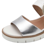 Obrazek Tamaris 1-28206-42-171 Damskie sandały na koturnie białe