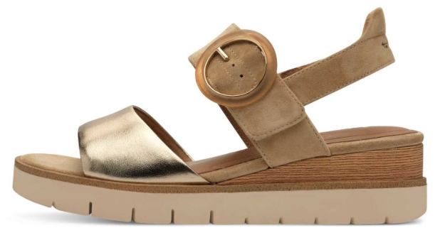 Obrazek Tamaris 1-28206-42-445 Damskie sandały na koturnie brązowe