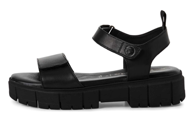 Obrazek Tamaris 1-28209-44-001 Damskie sandały na koturnie czarne