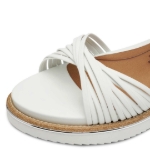 Obrazek Tamaris 1-28218-44-100 Damskie sandały na koturnie białe