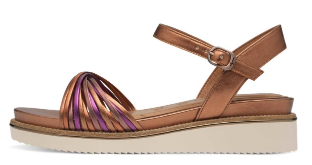 Obrazek Tamaris 1-28218-44-964 Damskie sandały na koturnie miedź