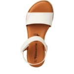 Obrazek Tamaris 1-28220-44-117 Damskie sandały na koturnie białe