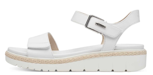 Obrazek Tamaris 1-28260-42-100 Damskie sandały na koturnie białe
