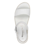 Obrazek Tamaris 1-28260-42-100 Damskie sandały na koturnie białe