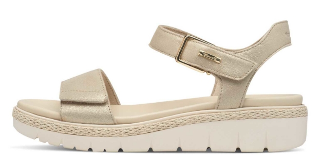 Obrazek Tamaris 1-28260-42-179 Damskie sandały na koturnie beżowe