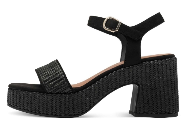 Obrazek Tamaris 1-28311-44-001 Damskie sandały na obcasie czarne