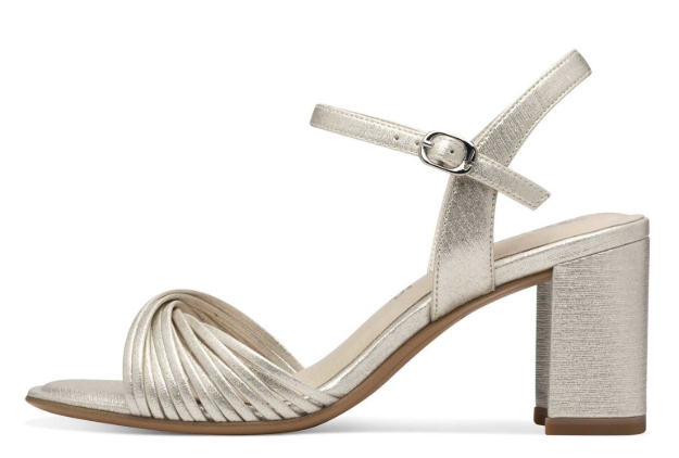 Obrazek Tamaris 1-28324-42-179 Damskie sandały na obcasie srebrne