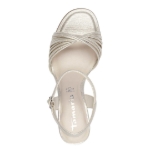 Obrazek Tamaris 1-28324-42-179 Damskie sandały na obcasie srebrne