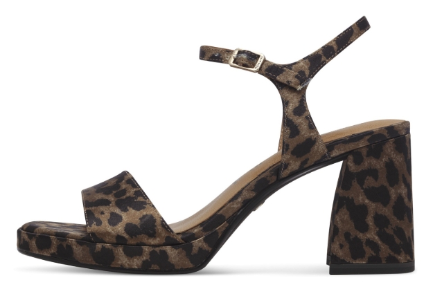 Obrazek Tamaris 1-28343-44-360 Damskie sandały na obcasie w panterkę