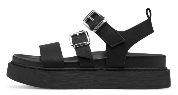 Obrazek Tamaris 1-28401-44-001 Damskie sandały na obcasie czarne