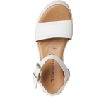 Obrazek Tamaris 1-28712-42-117 Damskie sandały na koturnie białe