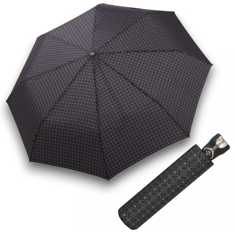 Obrazek BUGATTI Gran Turismo Gents Print - męski w pełni automatyczny składany parasol antracytowy
