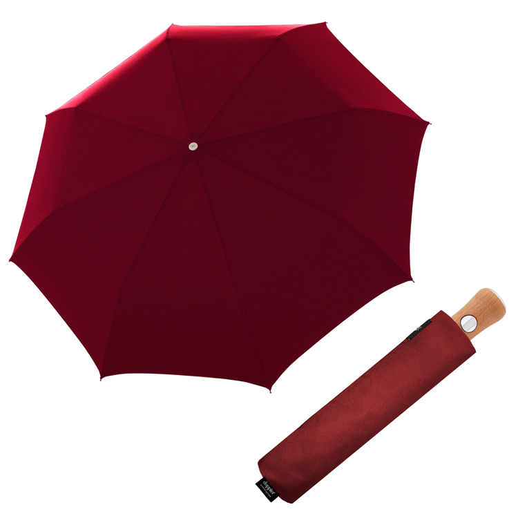 Obrazek DOPPLER MANUFAKTUR Bellino Nickel matt Oxford - w pełni automatyczny luksusowy parasol czerwony
