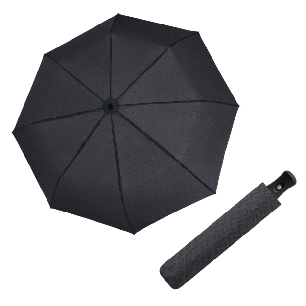 Obrazek DERBY Hit Magic - w pełni automatyczny składany parasol męski czarny