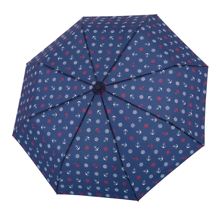 Obrazek DERBY Hit Mini Maritime - ręczny parasol z kotwicami wielokolorowy