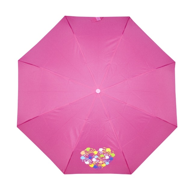 Obrazek Składany parasol dla dzieci DERBY Mini z nadrukiem, różowy