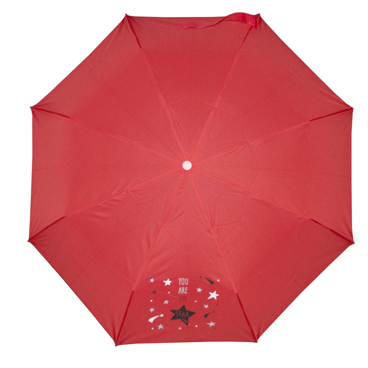 Obrazek DERBY Mini składany parasol z nadrukiem dla dzieci czerwony