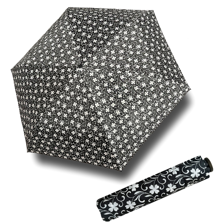 Obrazek DOPPLER Zero 99 Shamrock - parasol składany damski/dziecięcy czarny