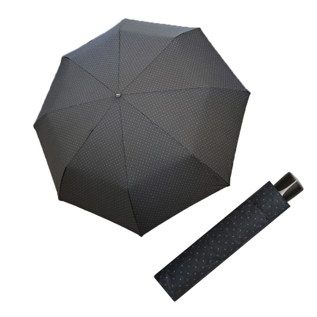 Obrazek DOPPLER Mini Fiber - męski składany parasol antracytowy