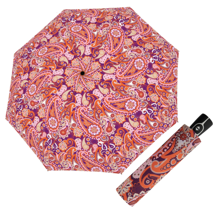 Obrazek DOPPLER Fiber Magic Paisley berry - w pełni automatyczny parasol damski
