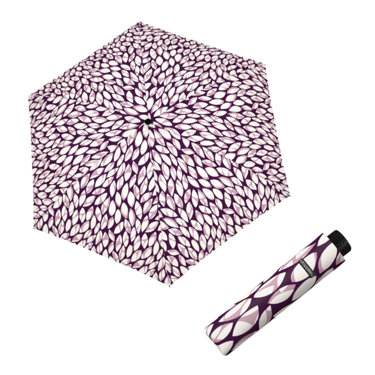 Obrazek DOPPLER Fiber Havanna Leaves indygo - damski parasol składany