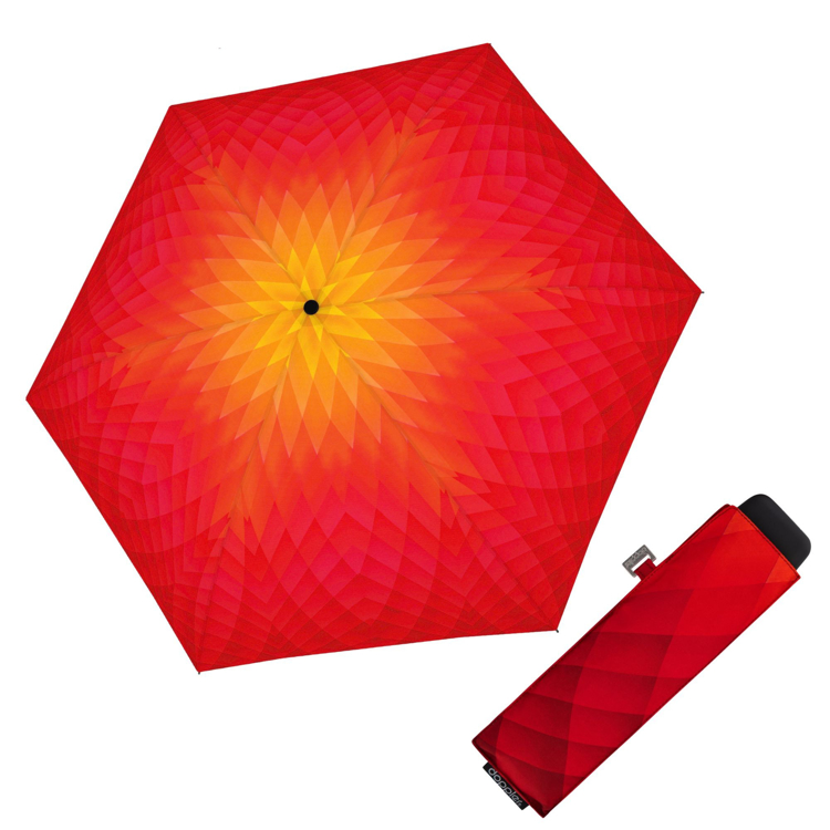 Obrazek DOPPLER Carbonsteel Mini Slim Fusion czerwony/żółty - damski parasol składany żółty