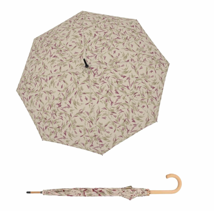Obrazek DOPPLER NATURE LONG WIND - damski parasol ECO beżowy