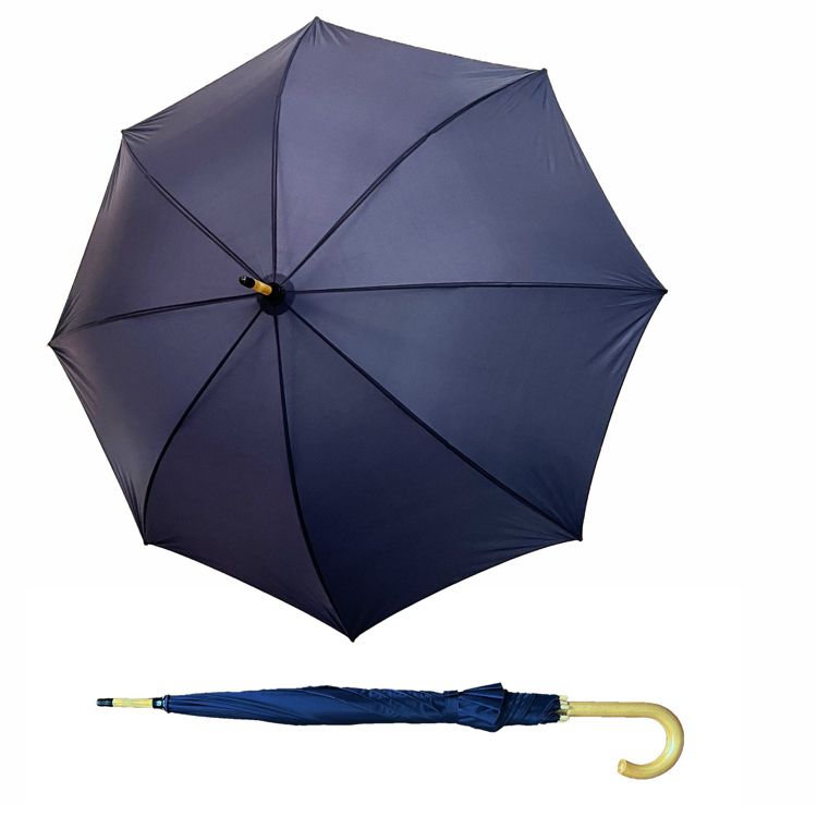 Obrazek DOPPLER Bern-drewniany hol.d,granatowy-hol.wysuwany parasol niebieski