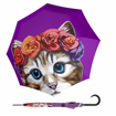 Obrazek DOPPLER Modern Art Long AC Little Beauty - Parasol z wyrzutnikiem w kolorze fioletowym