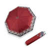 Obrazek DOPPLER Mini Light Classic berry flowers - damski parasol składany czerwony
