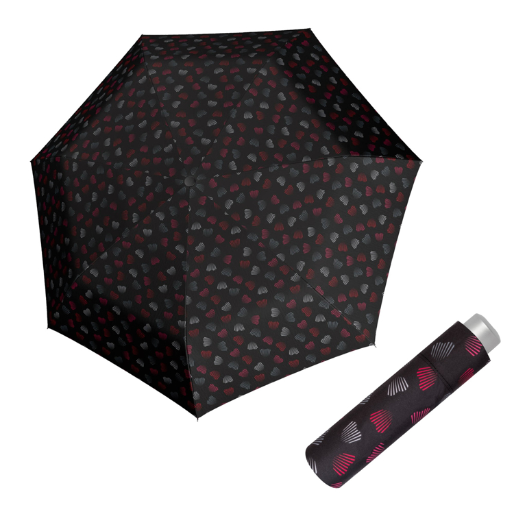 Obrazek DOPPLER Mini Light Emotion czarny - damski parasol składany