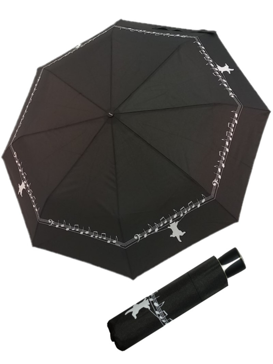 Obrazek DOPPLER Mini Fiber Musically - damski parasol składany czarny
