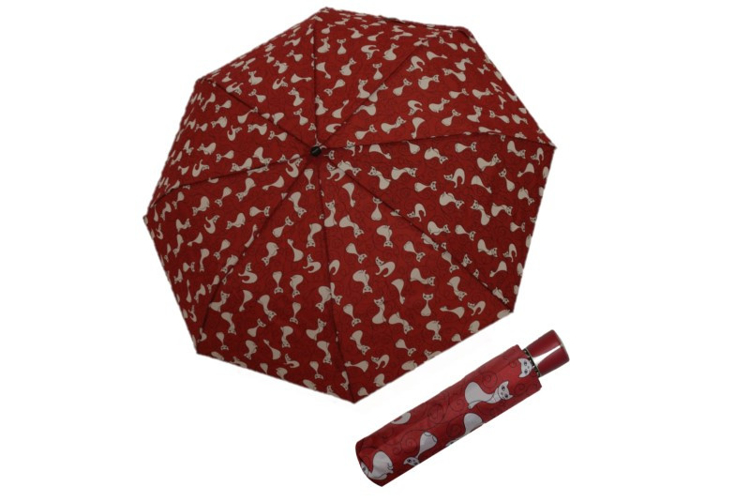 Obrazek DOPPLER Mini Fiber Lovely - damski parasol składany czerwony